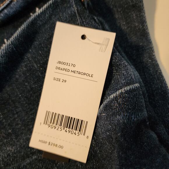 J Brand x Halpern Julia Jeans High Rise Flare Draped Metropole Rigid size 29 - Picture 8 of 8